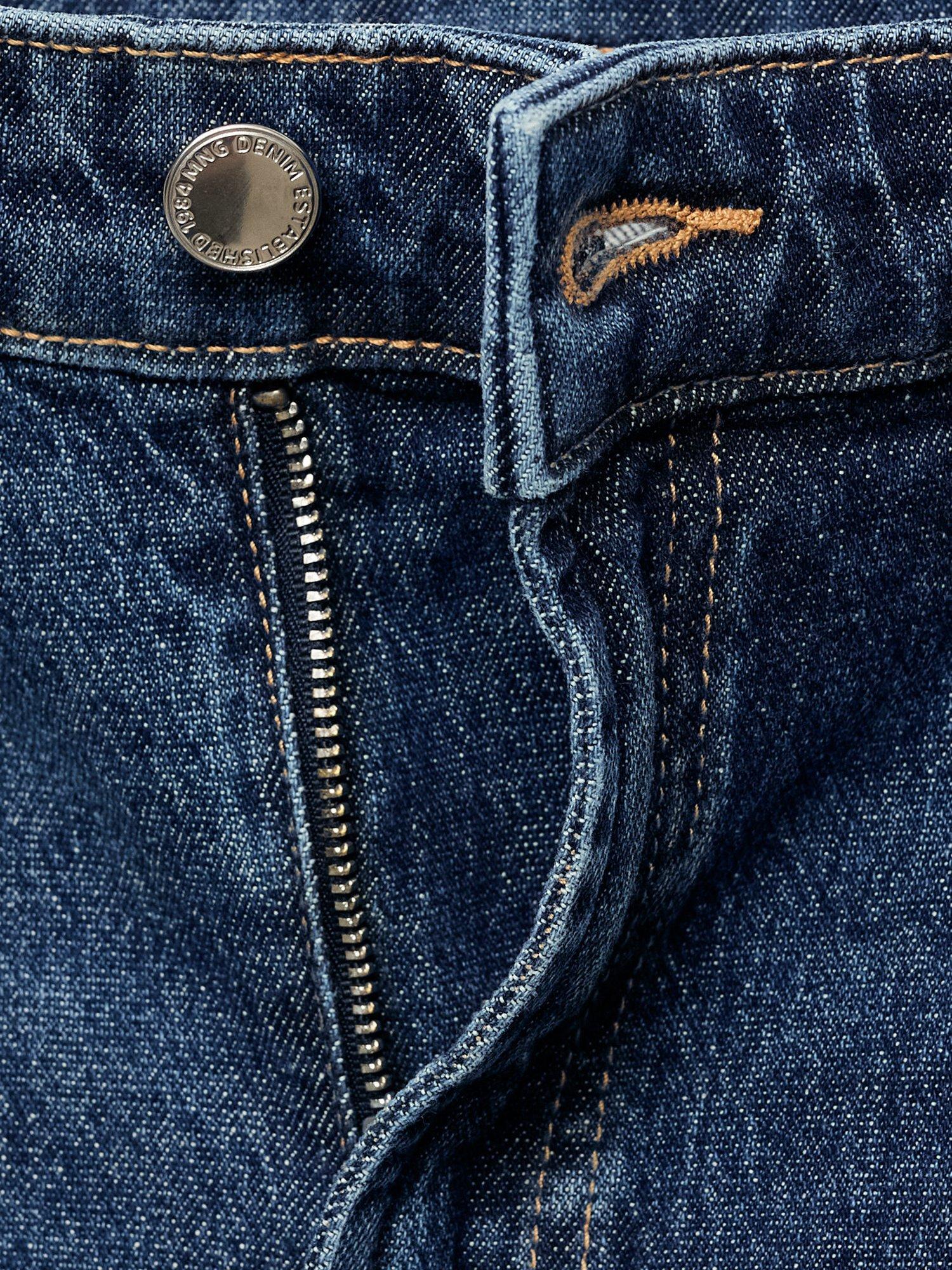 Product image 9 of 9, which shows Mango Elise Mid Rise Wide Leg Jeans, Navy, 10