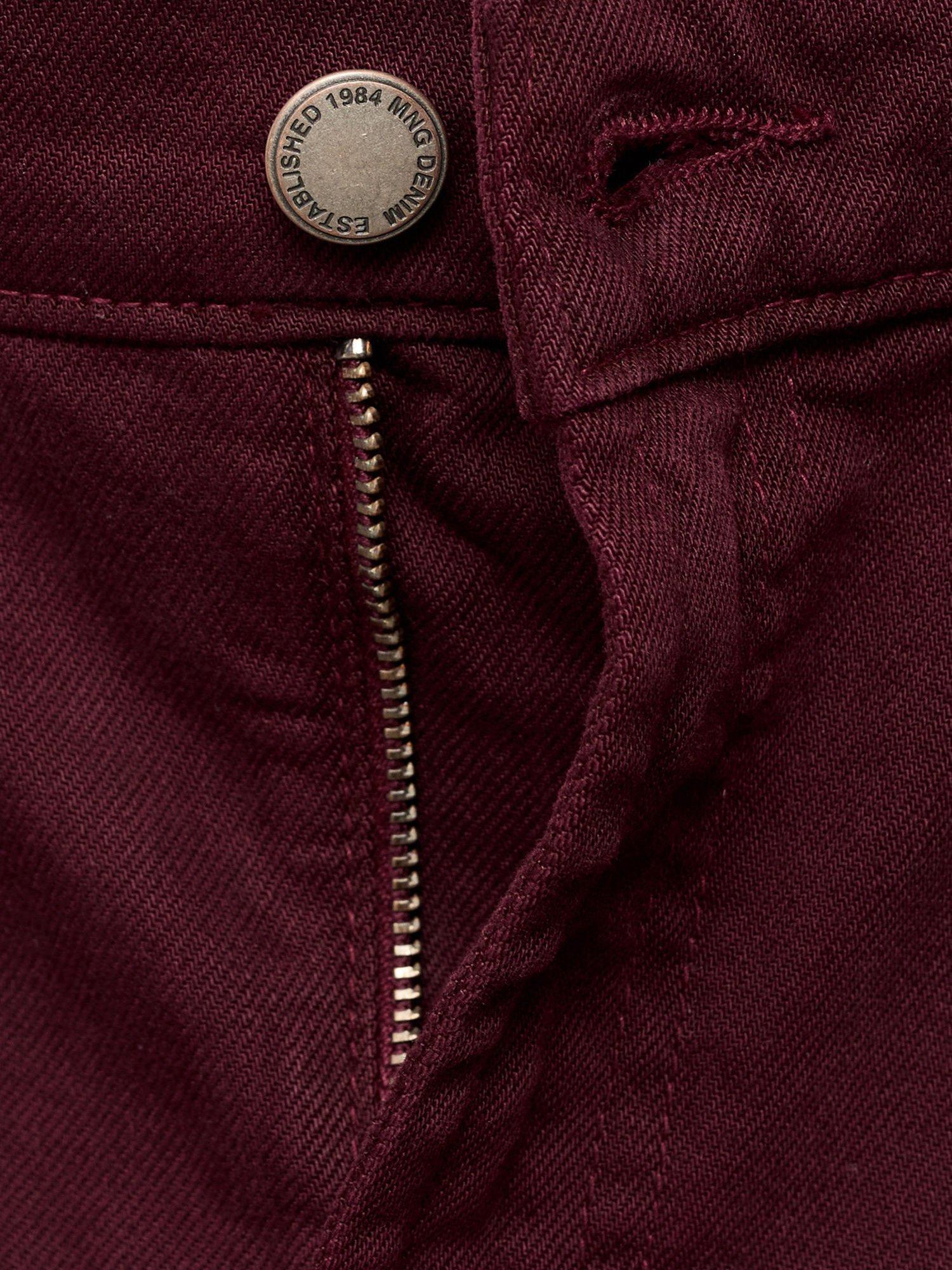 Product image 5 of 7, which shows Mango Elise Mid Rise Wide Leg Jeans, Dark Red, 6