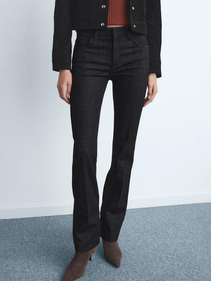 Mango Jolene Flared Jeans, Black