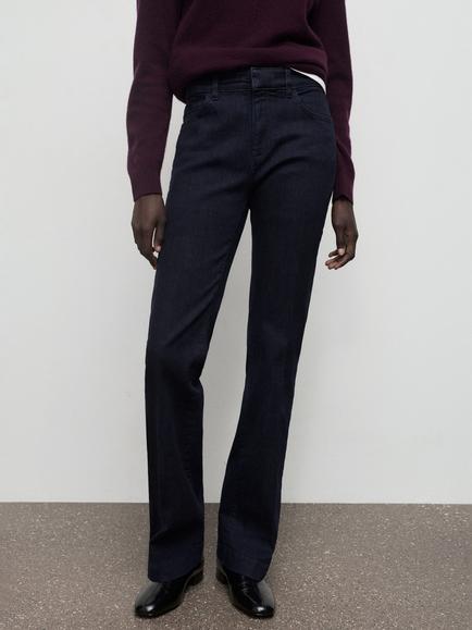 Mango Jolene Flared Jeans, Dark Blue