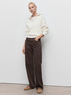 Mango Miami Straight Jeans, Dark Brown - view 2, Dark Brown