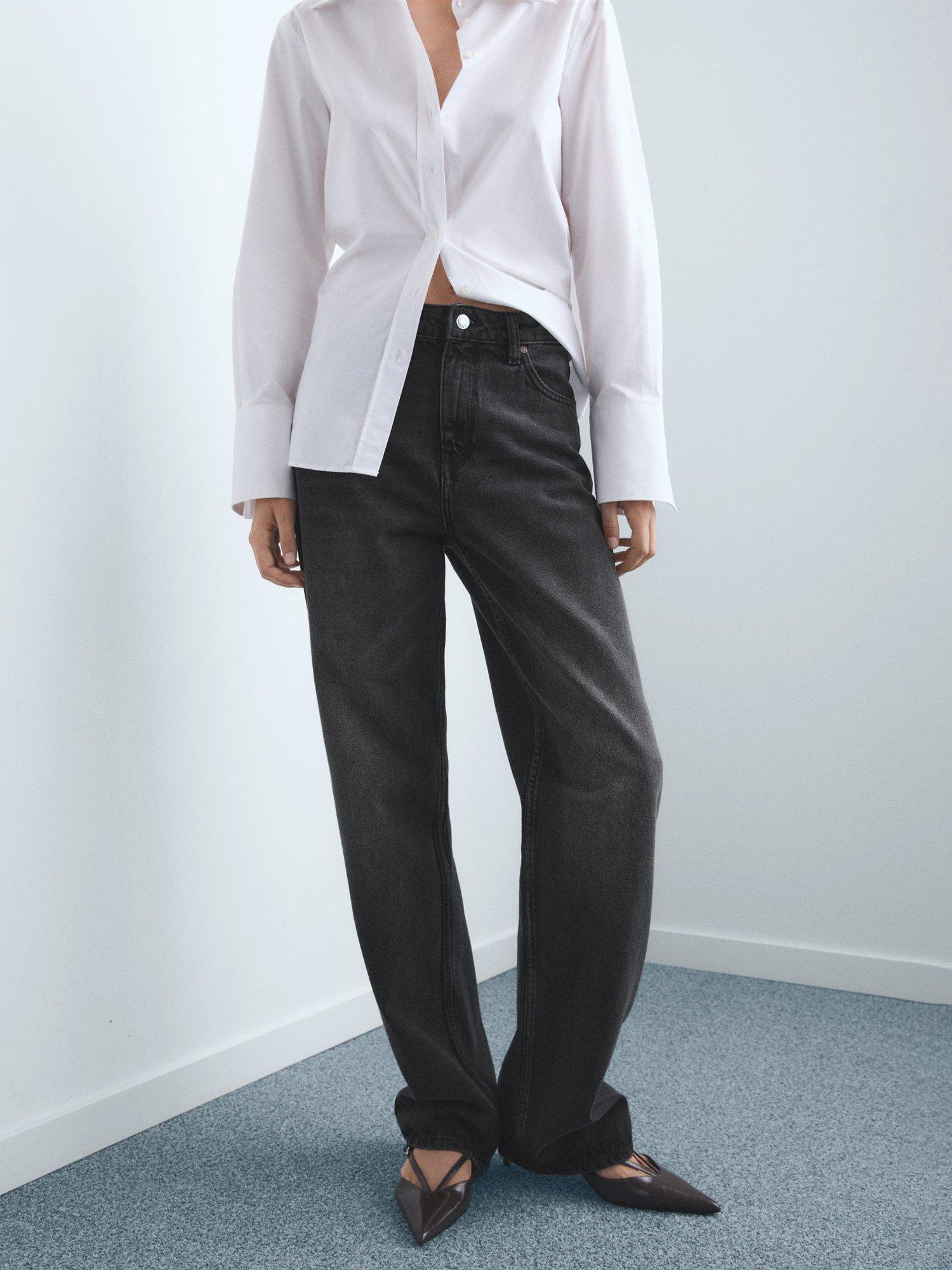 Product image 1 of 6, which shows Mango Miami Wide Leg Jeans, Open Grey, 10