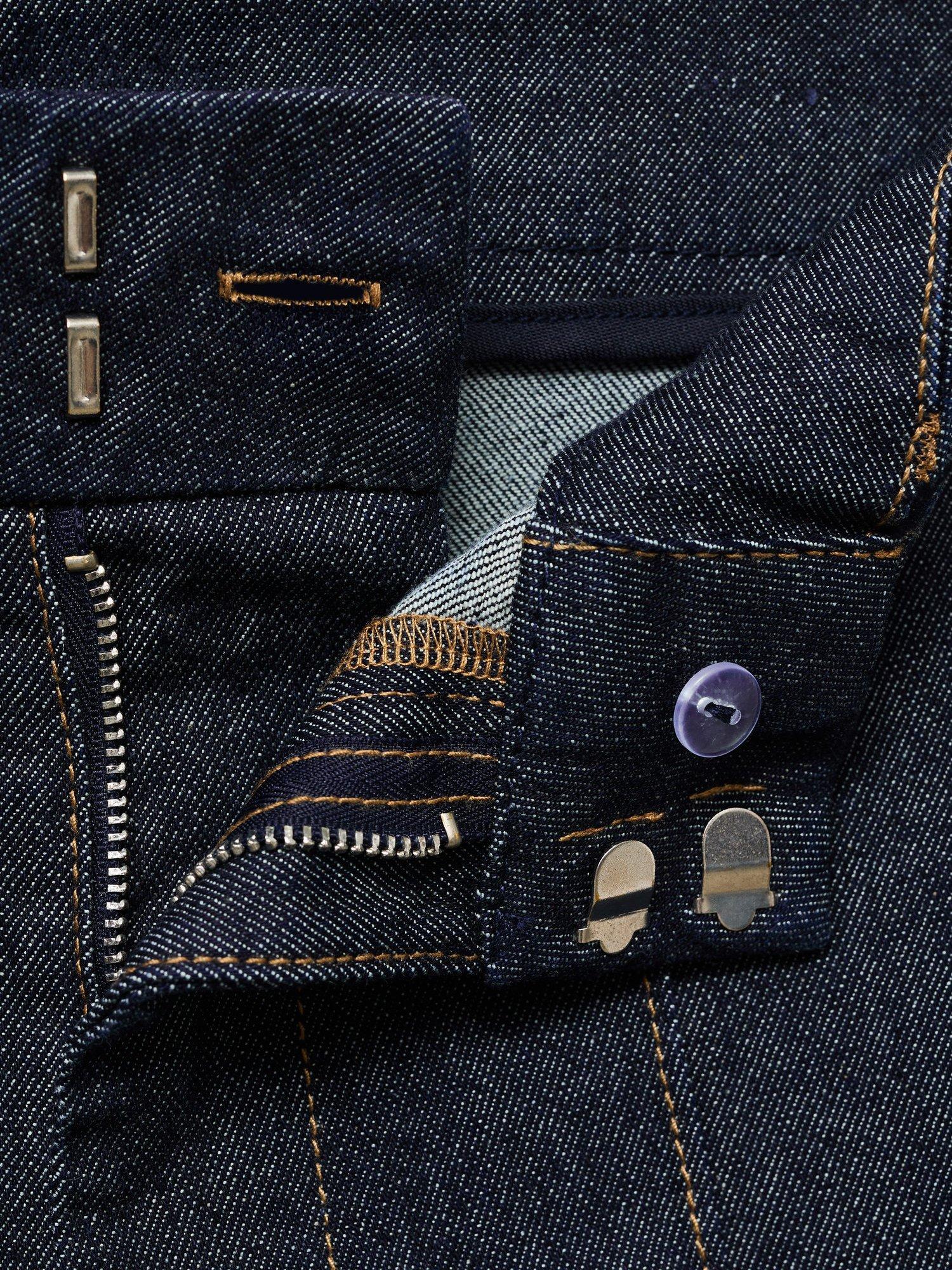 Product image 8 of 8, which shows Mango Paloma Cotton Blend Straight Leg Jeans, Open Blue, 4