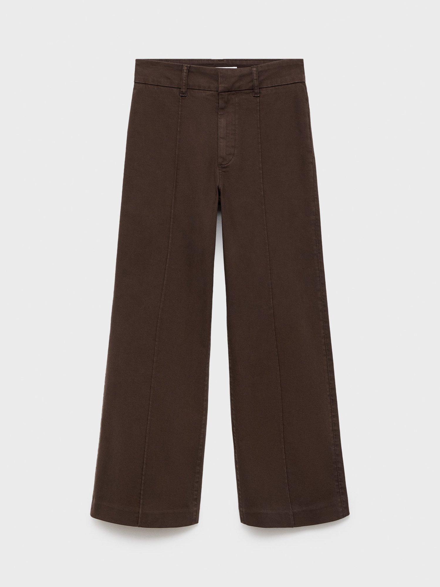 Product image 3 of 7, which shows Mango Paloma Wide Leg Jeans, Dark Brown, 6