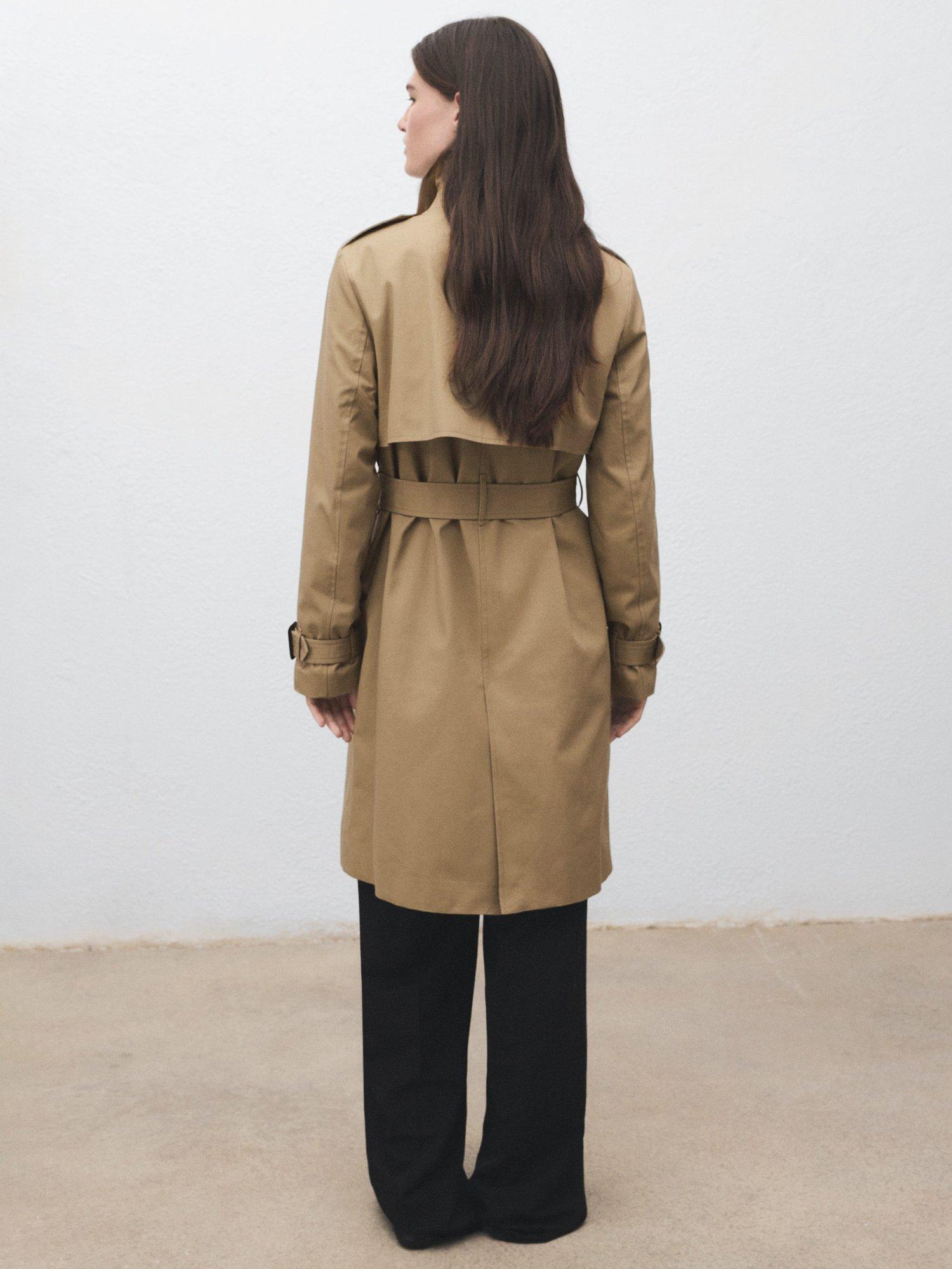 Product image 4 of 9, which shows Mango Polana Double Breasted Trench Coat, Light Beige, XXS