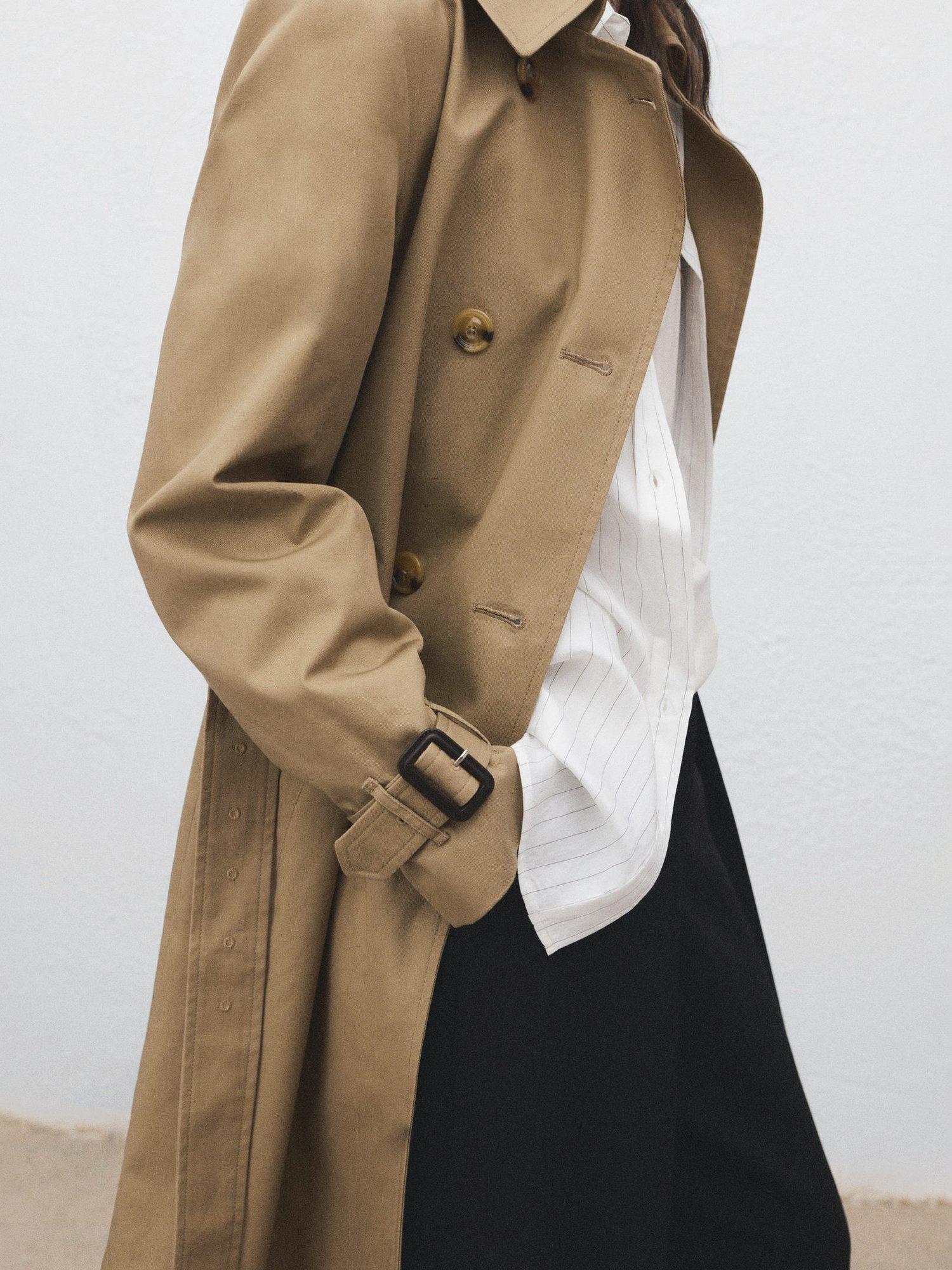 Product image 6 of 9, which shows Mango Polana Double Breasted Trench Coat, Light Beige, XXS