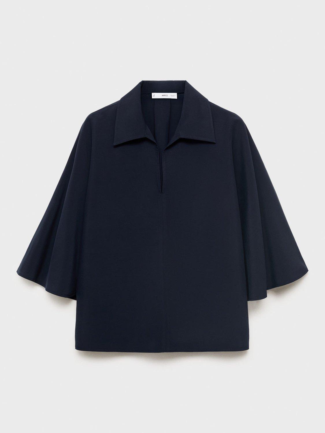 Product image 3 of 7, which shows Mango Momo Oversized Top, Navy, 10