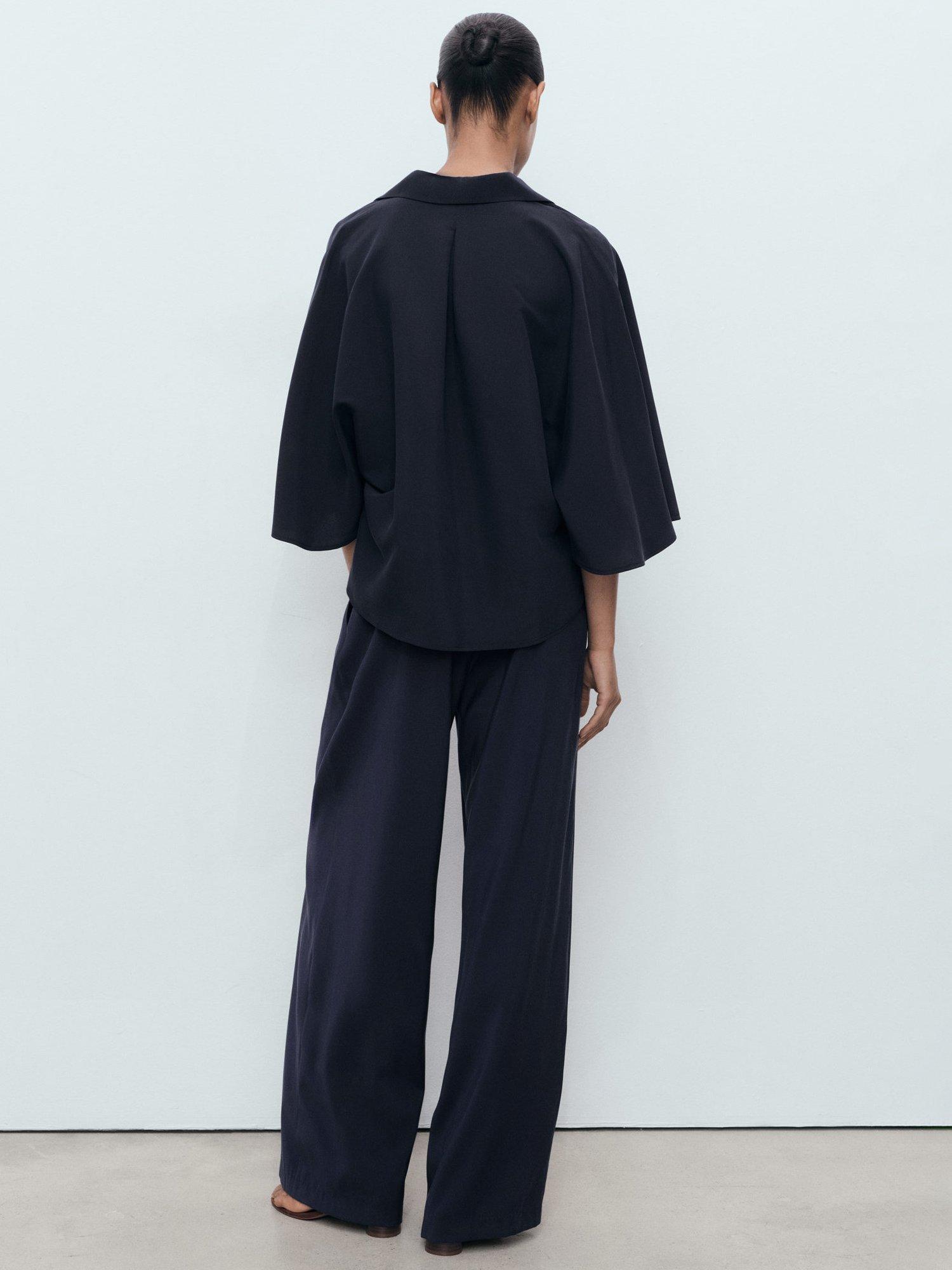 Product image 4 of 7, which shows Mango Momo Oversized Top, Navy, 10