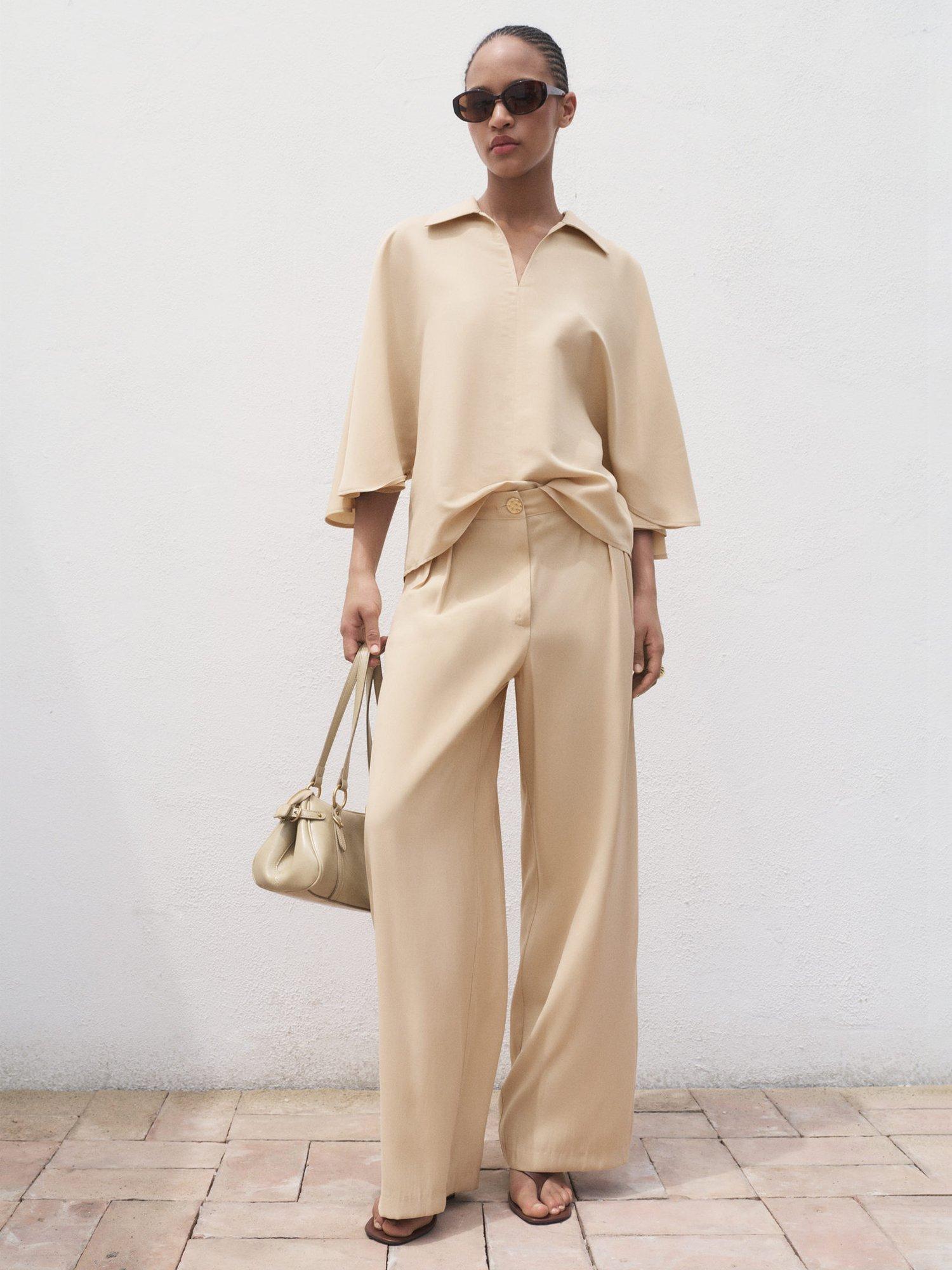 Product image 2 of 8, which shows Mango Momo Oversized Shirt, Pastel Brown, 10