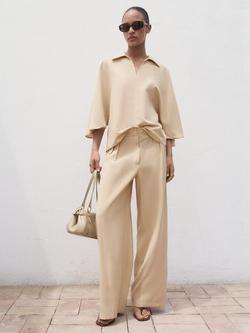 Mango Momo Oversized Shirt, Pastel Brown - view 2, Pastel Brown