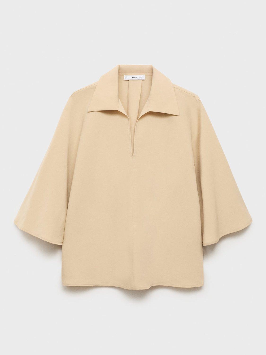 Product image 3 of 8, which shows Mango Momo Oversized Shirt, Pastel Brown, 10