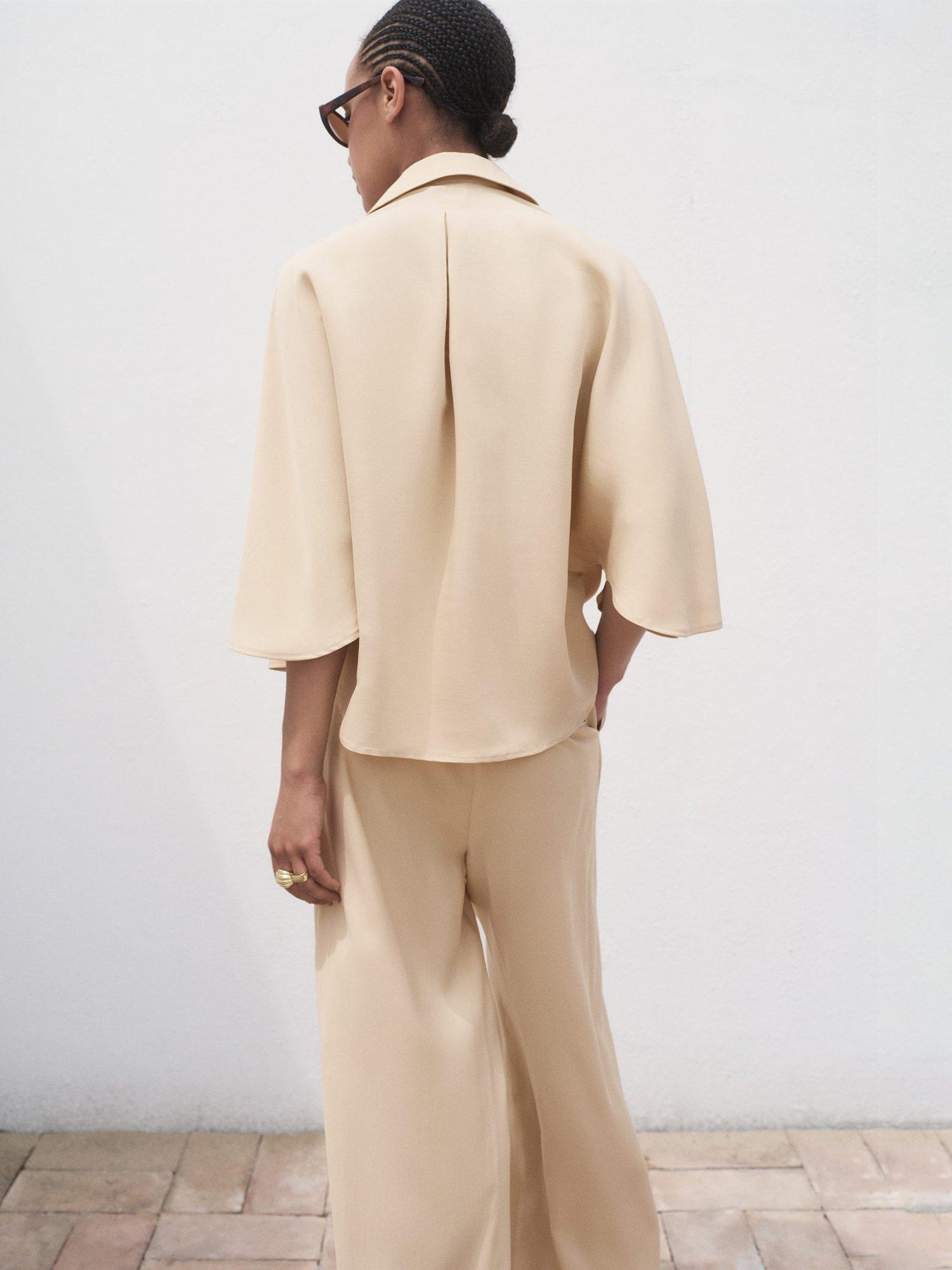 Product image 4 of 8, which shows Mango Momo Oversized Shirt, Pastel Brown, 10
