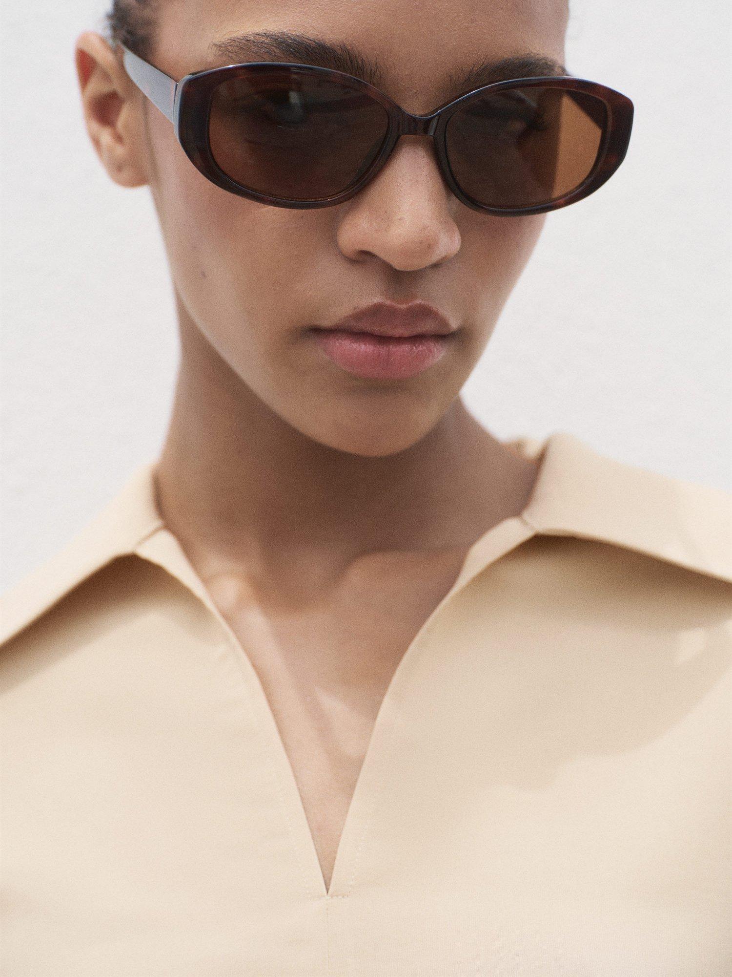 Product image 6 of 8, which shows Mango Momo Oversized Shirt, Pastel Brown, 10