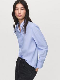 Mango Regu Long Sleeve Shirt, Pastel Blue, Pastel Blue