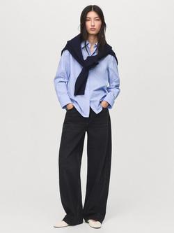 Mango Regu Long Sleeve Shirt, Pastel Blue - view 2, Pastel Blue