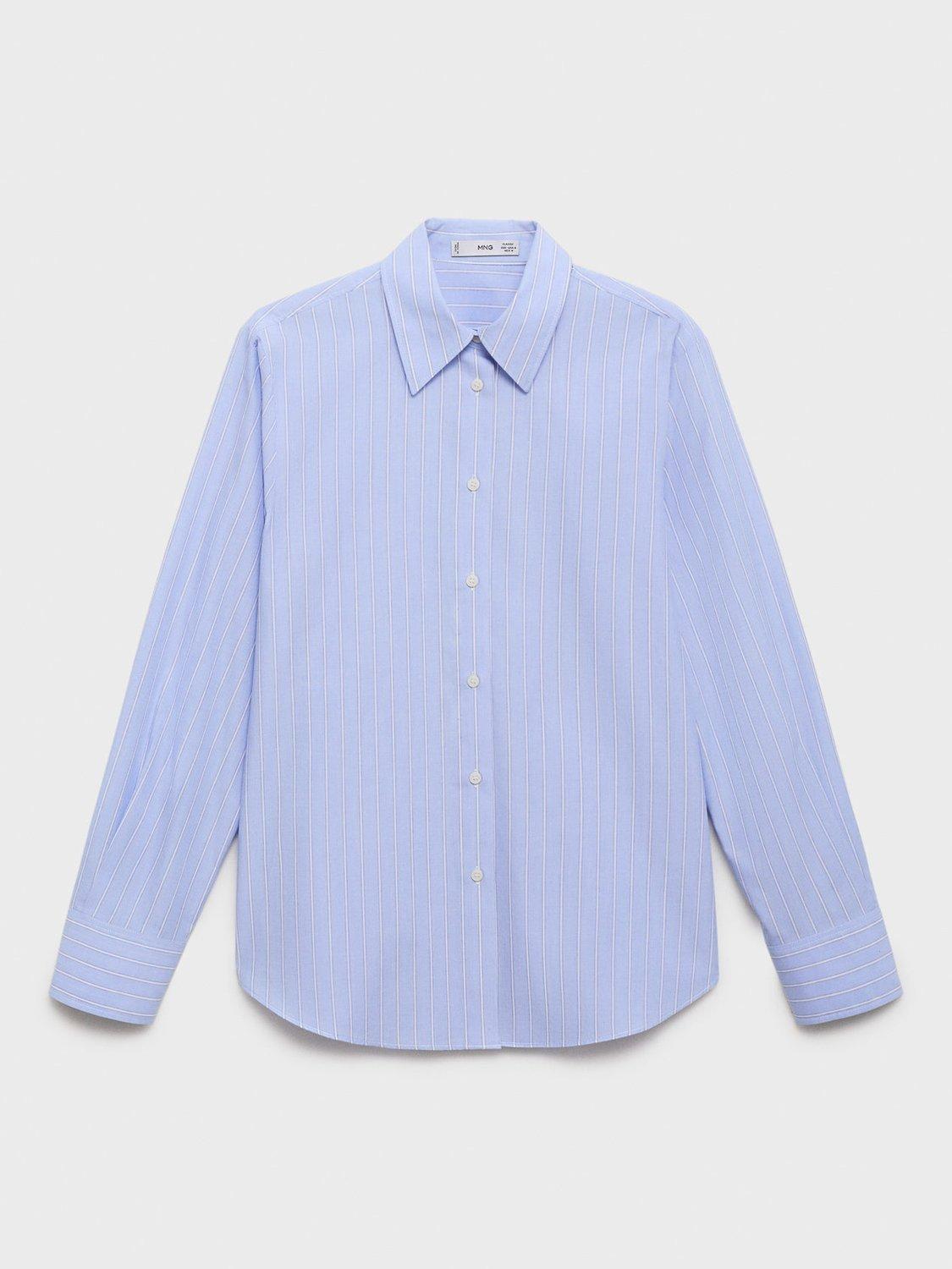 Product image 3 of 9, which shows Mango Regu Long Sleeve Shirt, Pastel Blue, 10