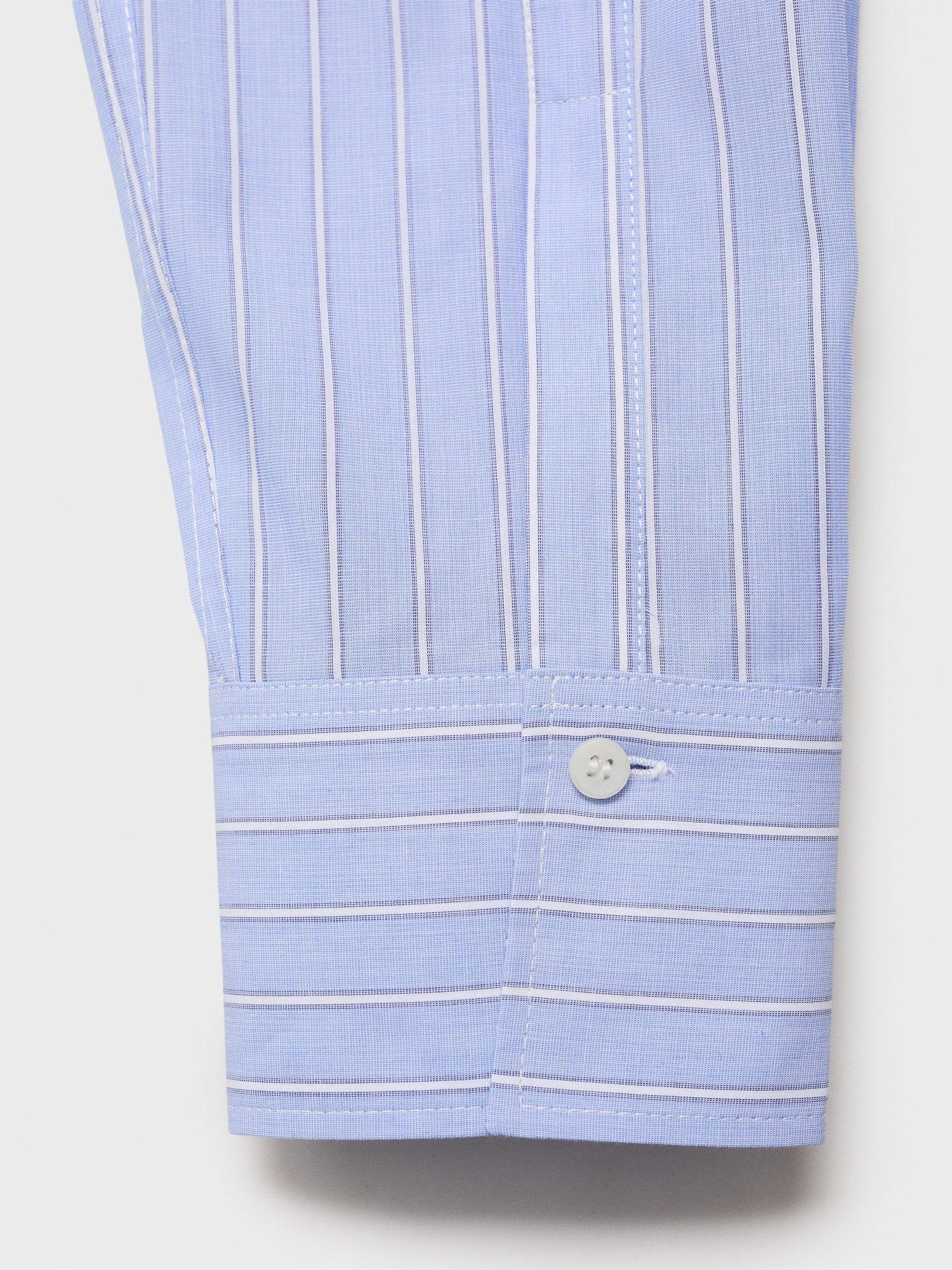 Product image 5 of 9, which shows Mango Regu Long Sleeve Shirt, Pastel Blue, 10