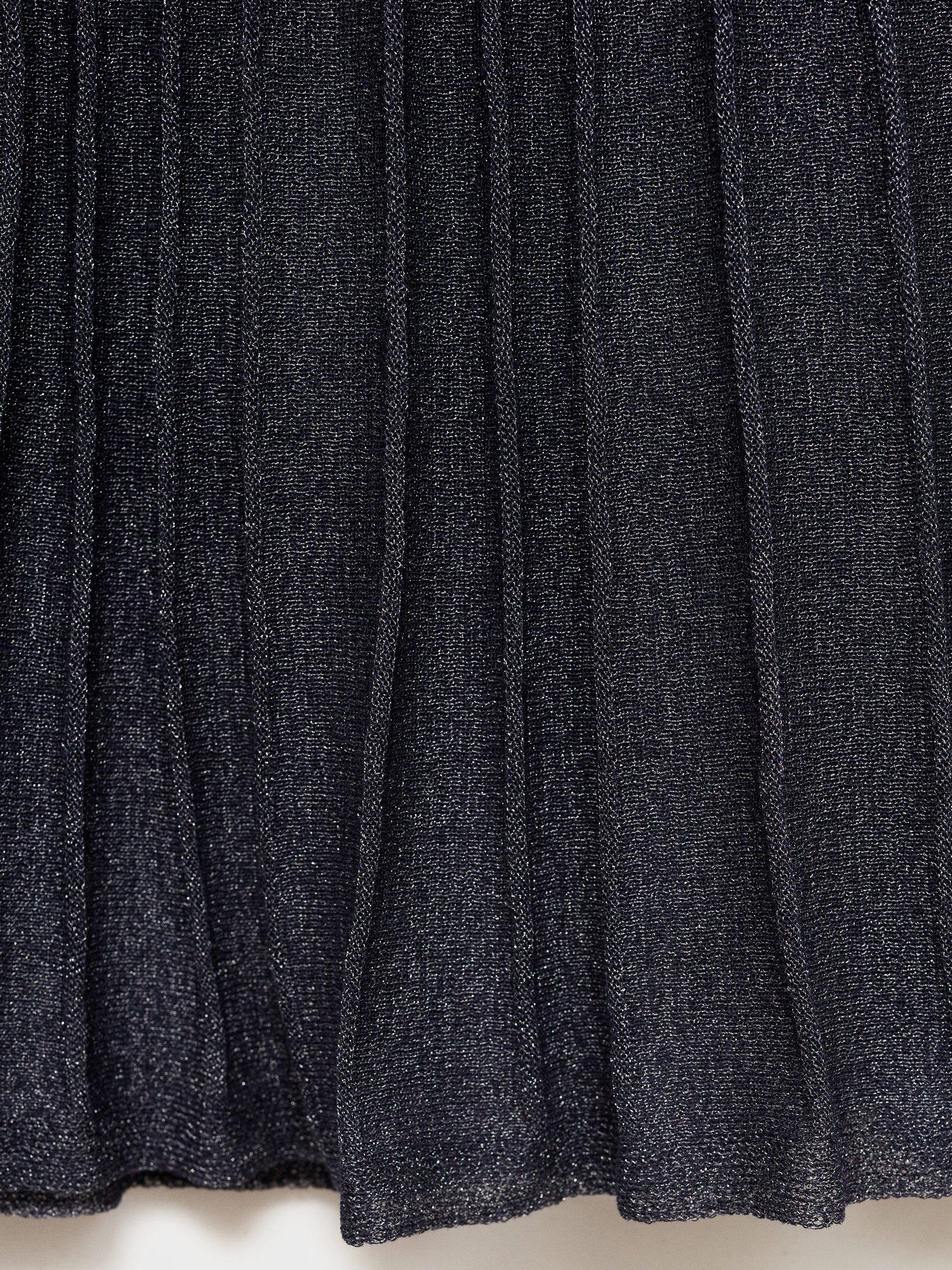 Product image 5 of 8, which shows Mango Gossip Glitter Knit Skirt, Navy, M