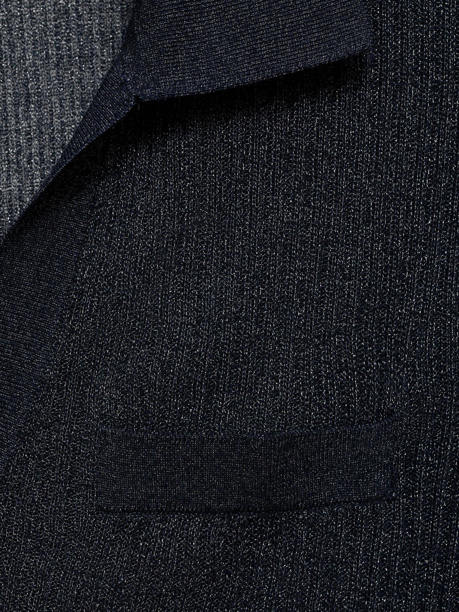 Product image 8 of 8, which shows Mango Gossip Collared Knit Top, Navy, L