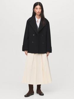 Mango Goya Wool Blend Pea Coat - view 2, Black