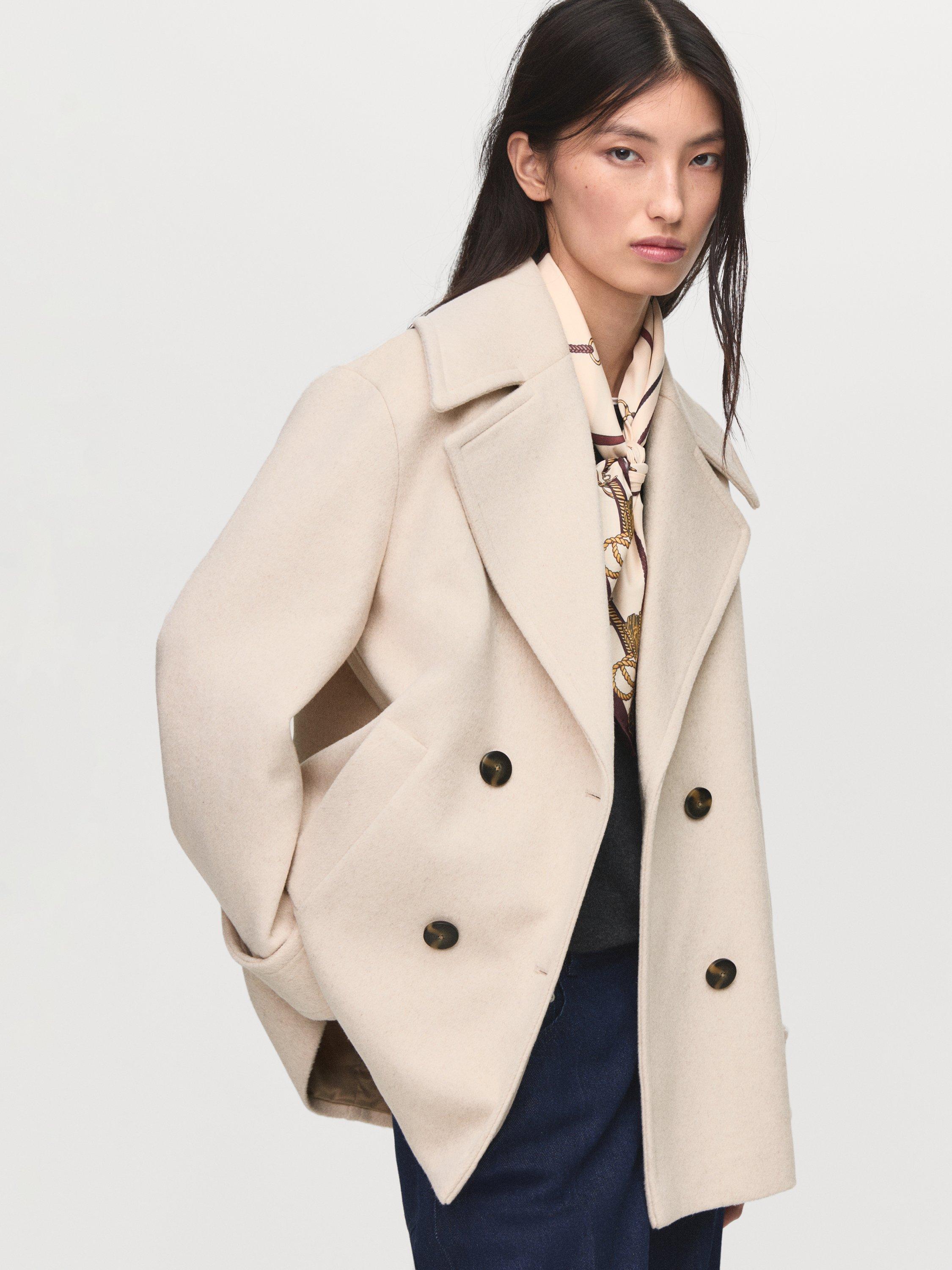 Mango Goya Wool Blend Coat, Pastel Grey