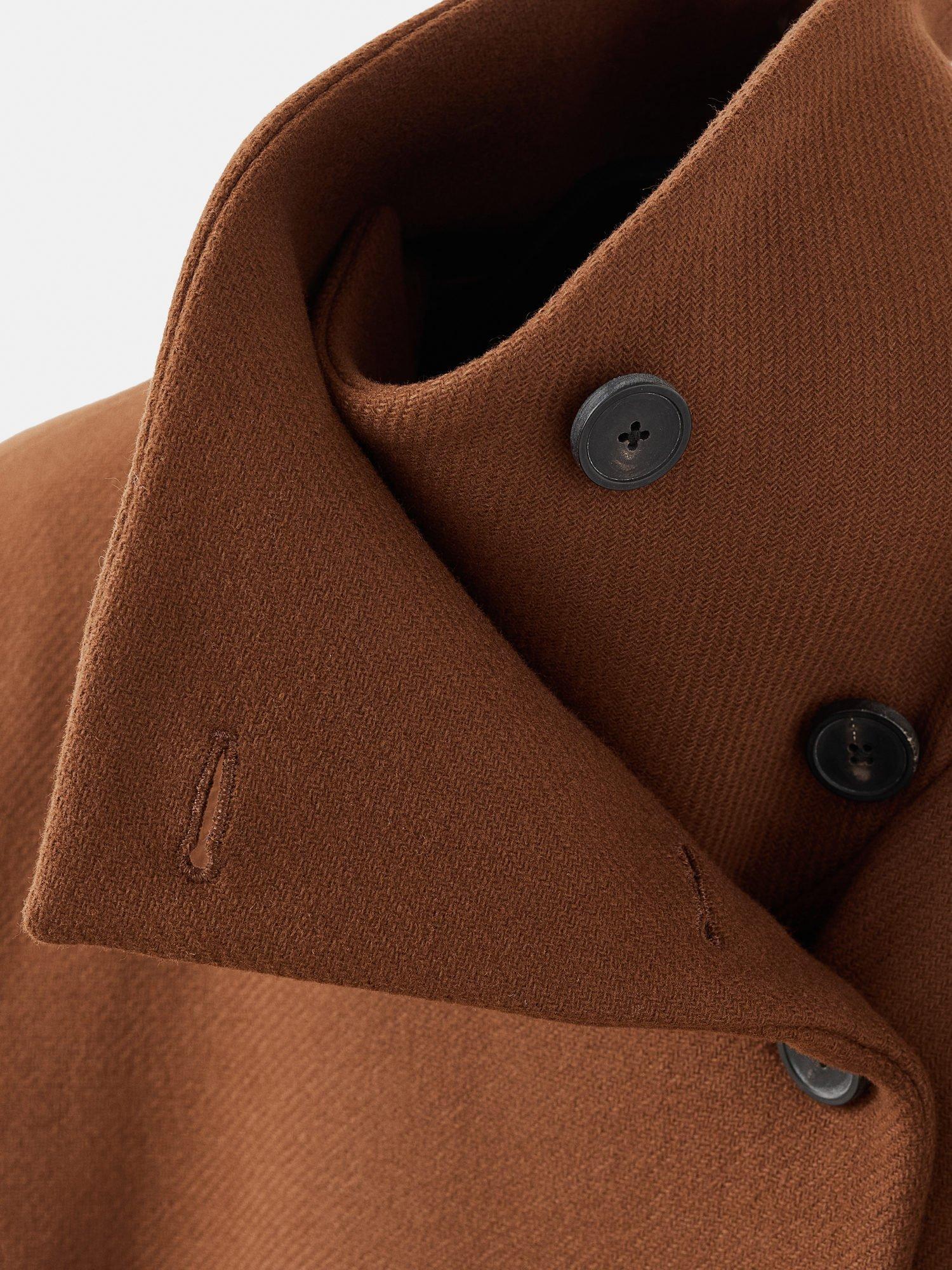 Product image 9 of 9, which shows Mango Sirenita Wool Blend Funnel Neck Overcoat, Medium Brown, XXXL