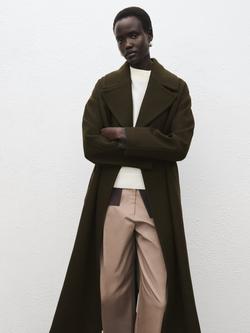 Mango Traviata Wool Rich Coat - view 2, Khaki