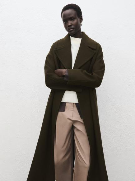 Mango Traviata Wool Rich Coat - view 2, Khaki