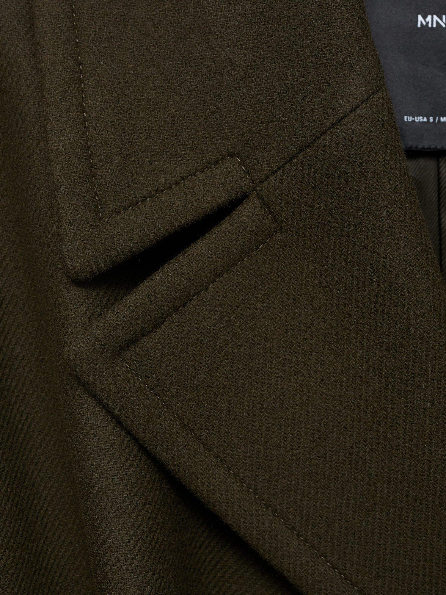 Product image 5 of 8, which shows Mango Traviata Wool Rich Coat, Khaki, XXS