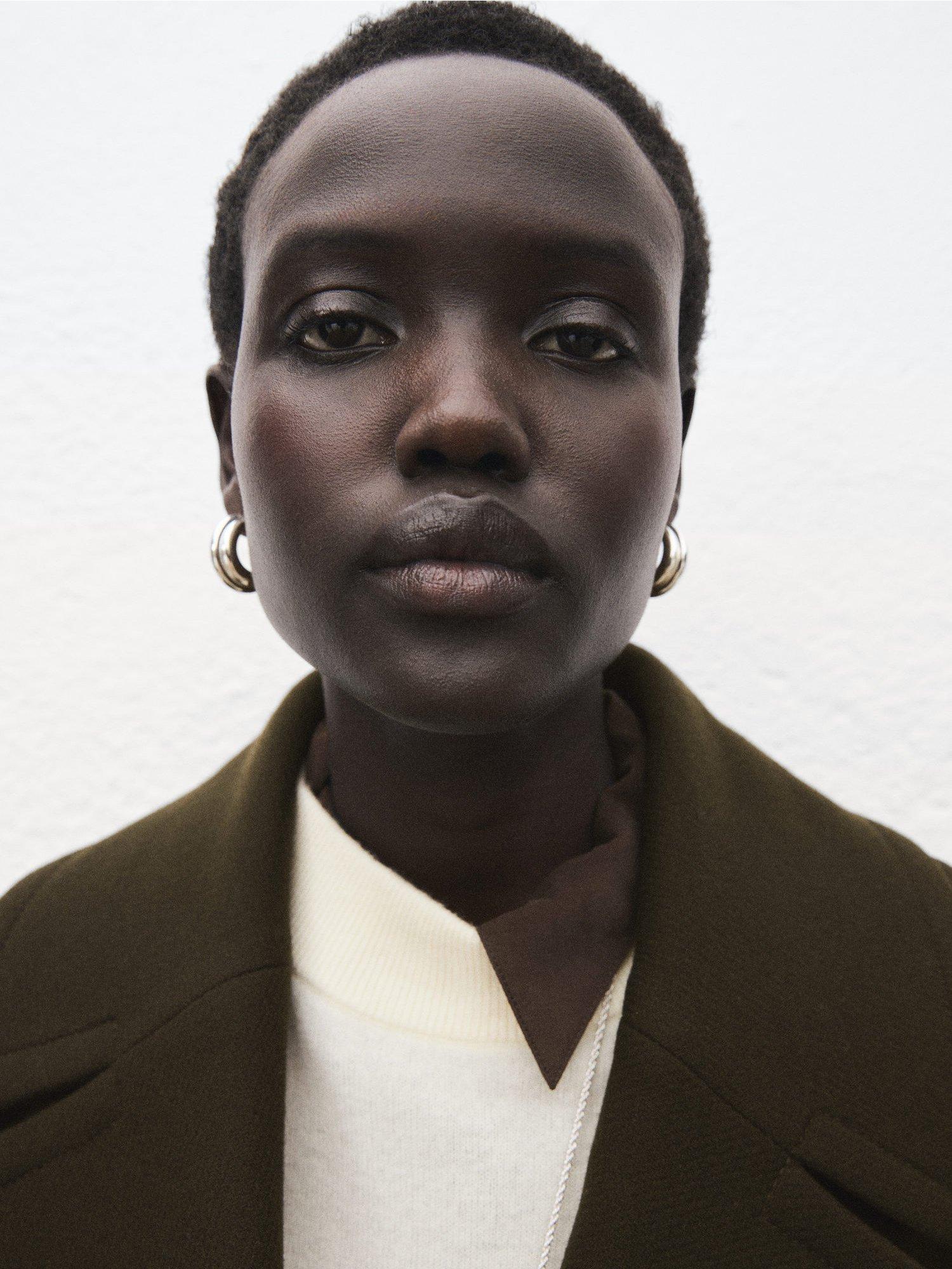 Product image 6 of 8, which shows Mango Traviata Wool Rich Coat, Khaki, XXS