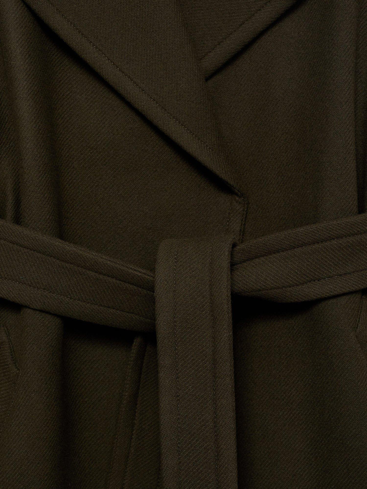 Product image 8 of 8, which shows Mango Traviata Wool Rich Coat, Khaki, XXS