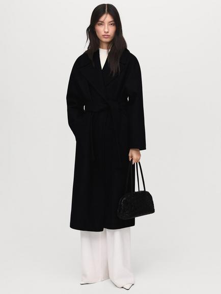 Mango Traviata Wool Rich Coat, Black