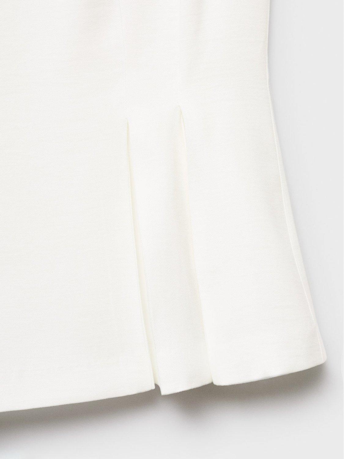 Product image 5 of 8, which shows Mango Naia Pleated Peplum Top, White, L
