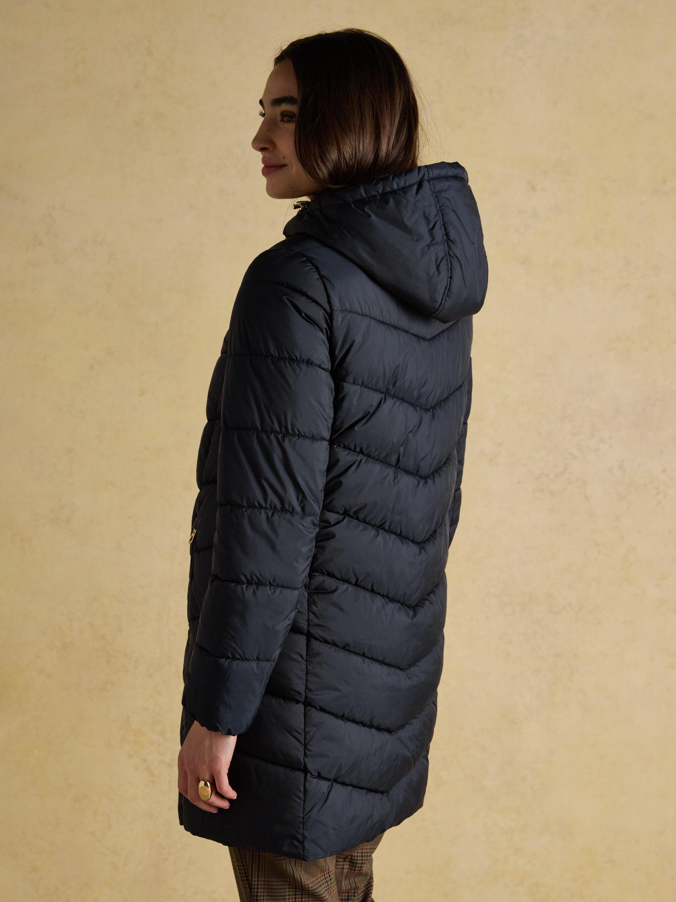 Product image 6 of 9, which shows Joules Adjustable Hood Padded Coat, Navy, 6