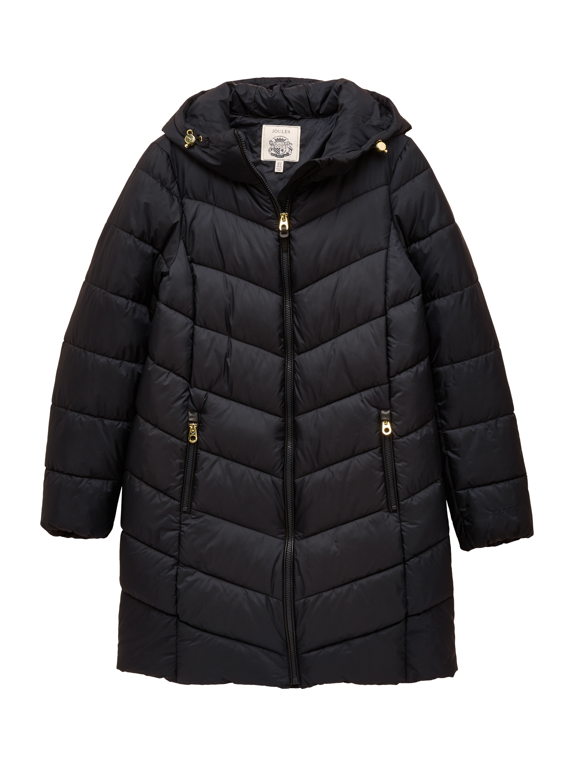 Product image 8 of 9, which shows Joules Adjustable Hood Padded Coat, Navy, 6