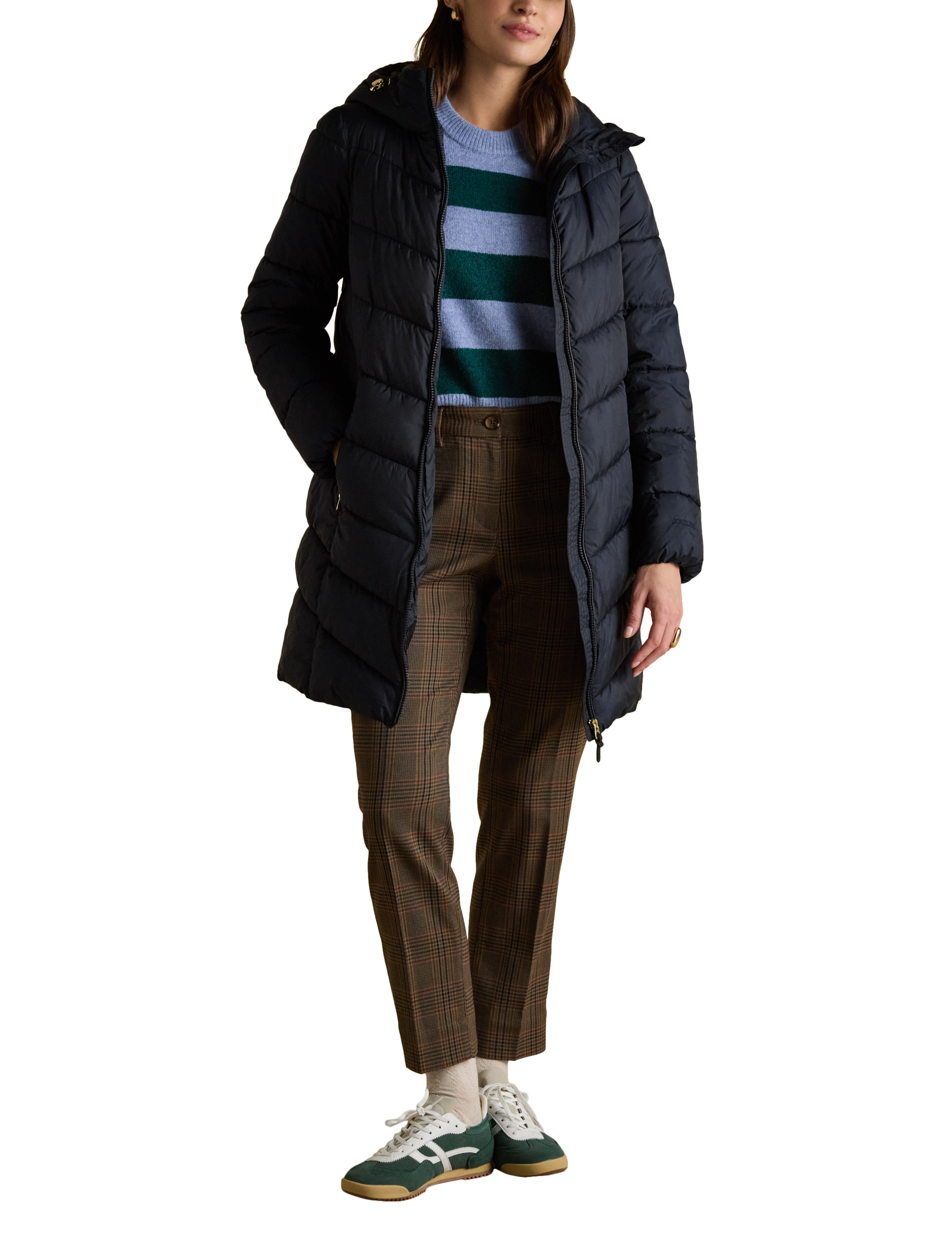 Product image 9 of 9, which shows Joules Adjustable Hood Padded Coat, Navy, 6