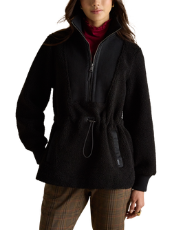 Joules Adjustable Waist Borg Fleece, Black, Black