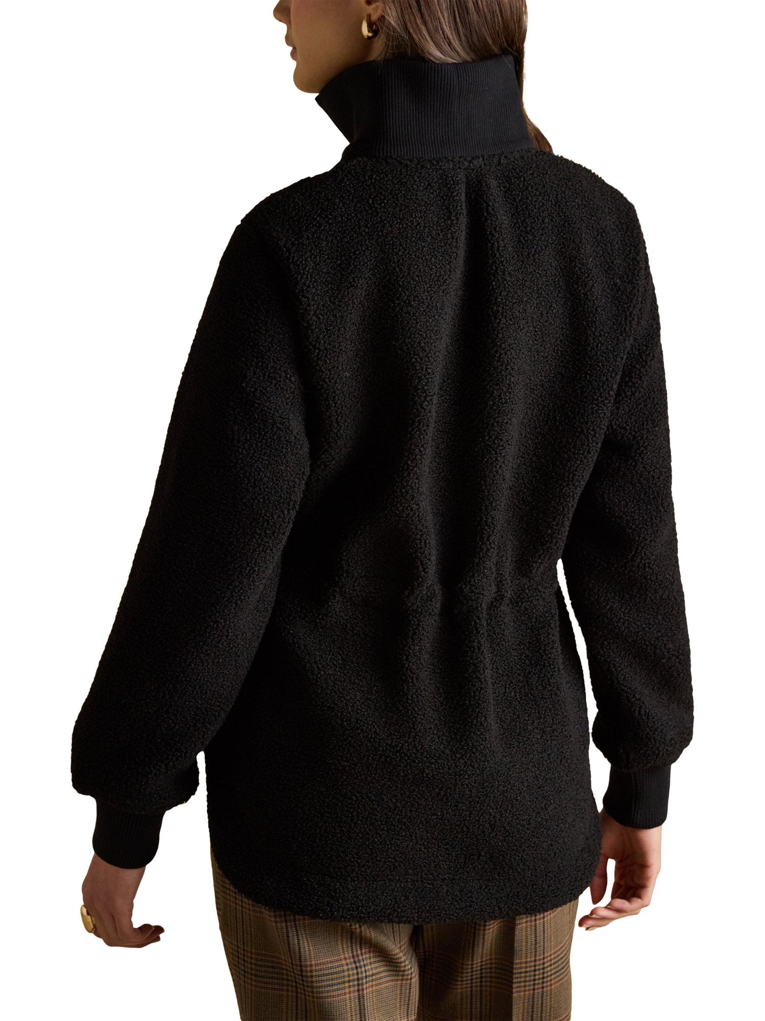 Product image 3 of 9, which shows Joules Adjustable Waist Borg Fleece, Black, 22