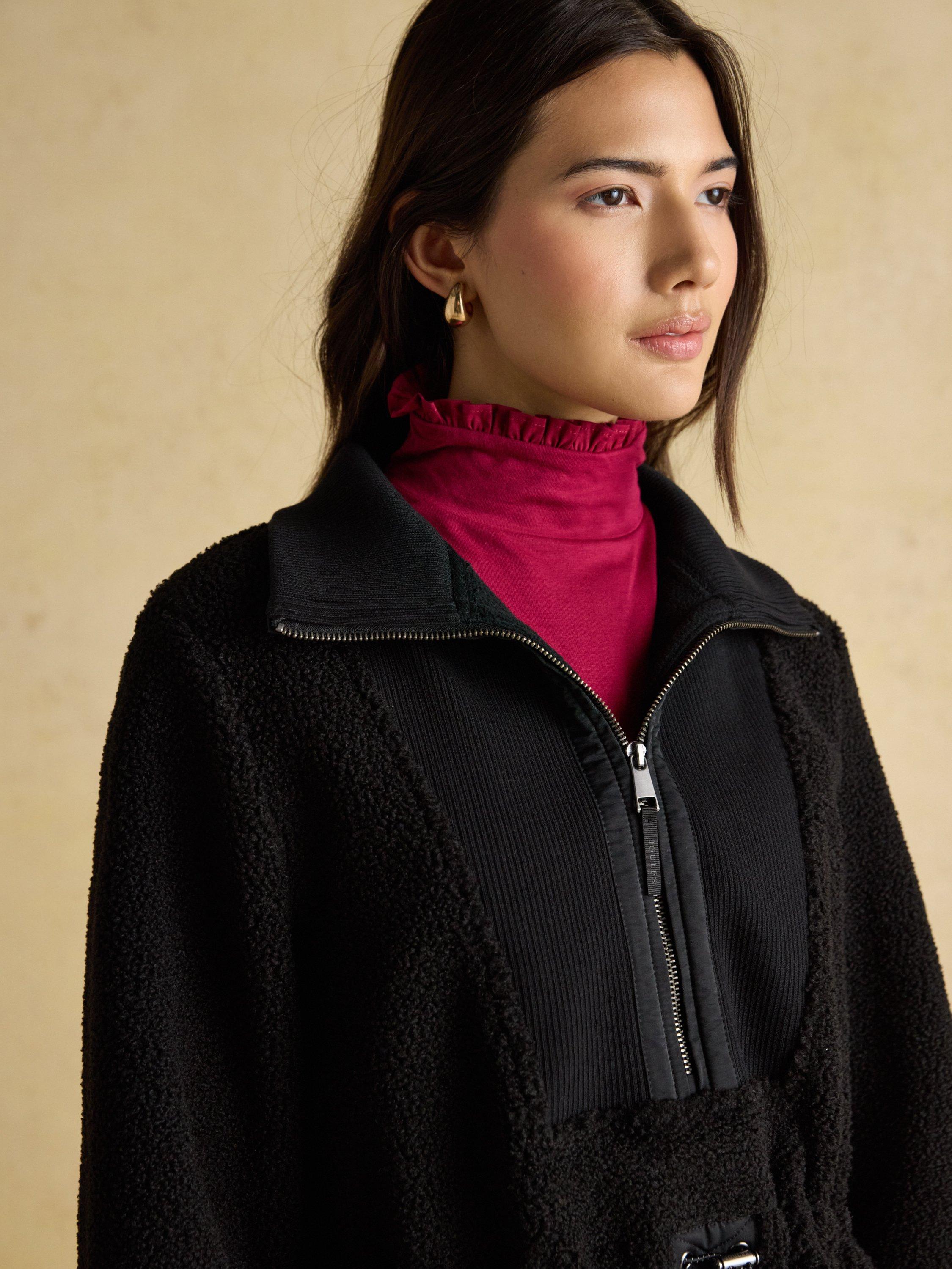 Product image 6 of 9, which shows Joules Adjustable Waist Borg Fleece, Black, 22