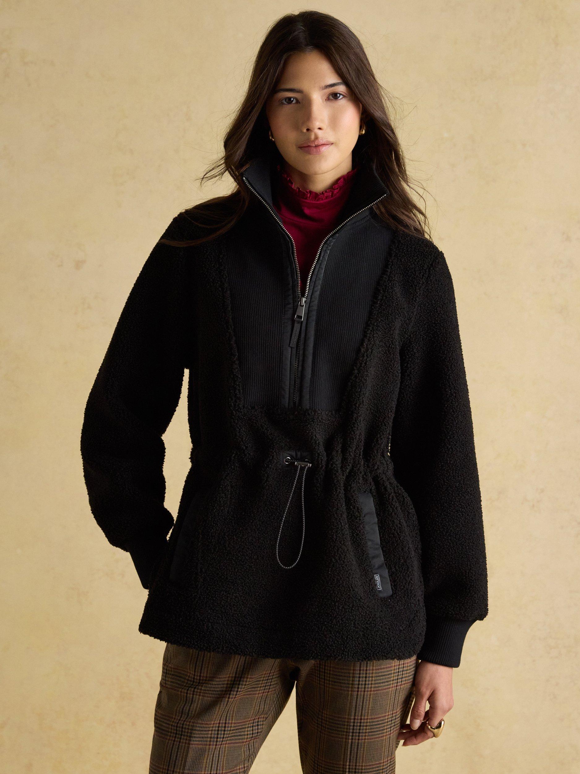 Product image 8 of 9, which shows Joules Adjustable Waist Borg Fleece, Black, 22