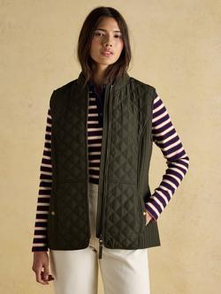Joules Diamond Quilted All Year Gilet, Green, Green