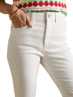 Joules Mid Rise Traditional Jeans, White - view 2, White
