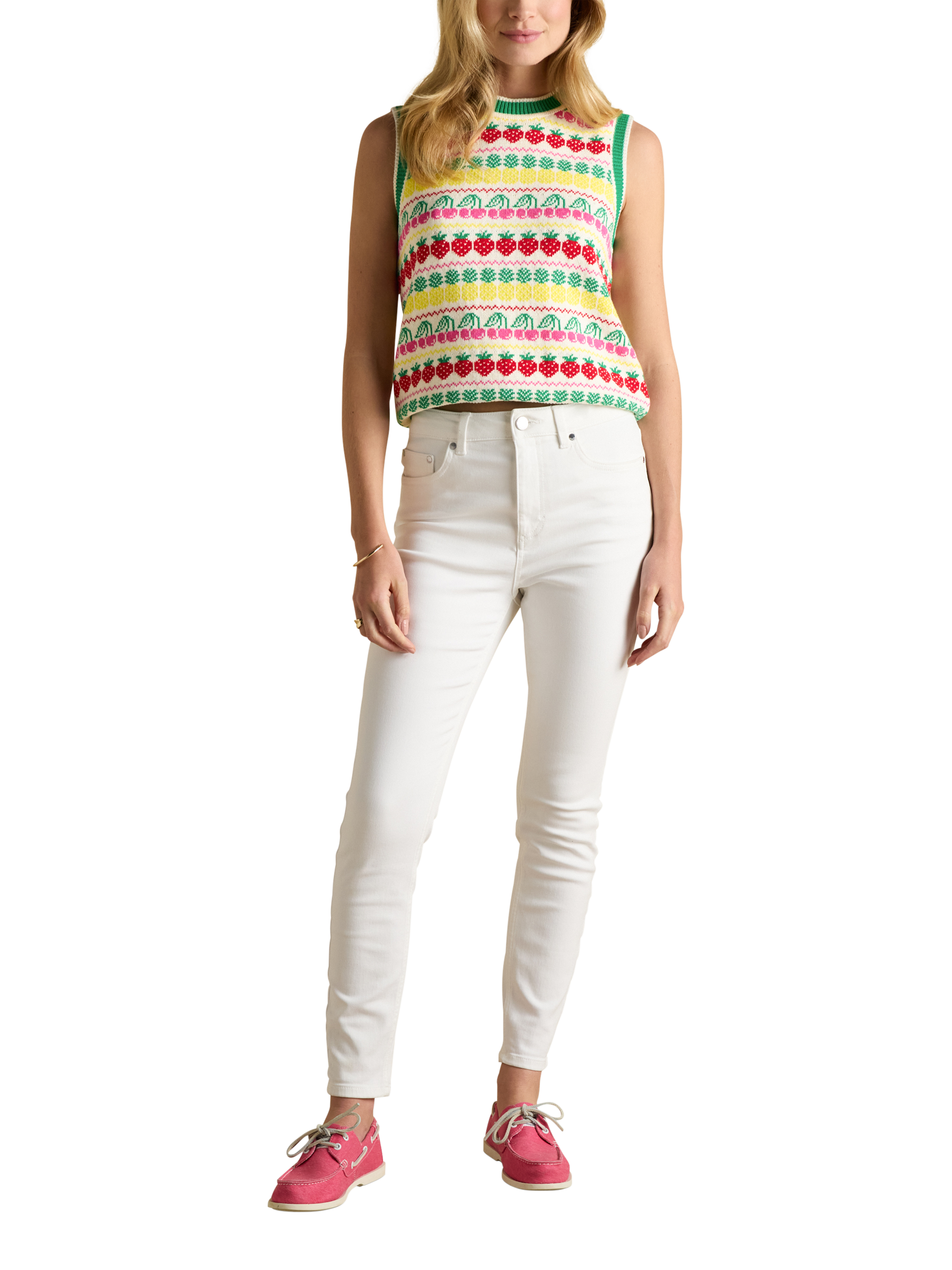 Product image 5 of 8, which shows Joules Mid Rise Traditional Jeans, White, 6