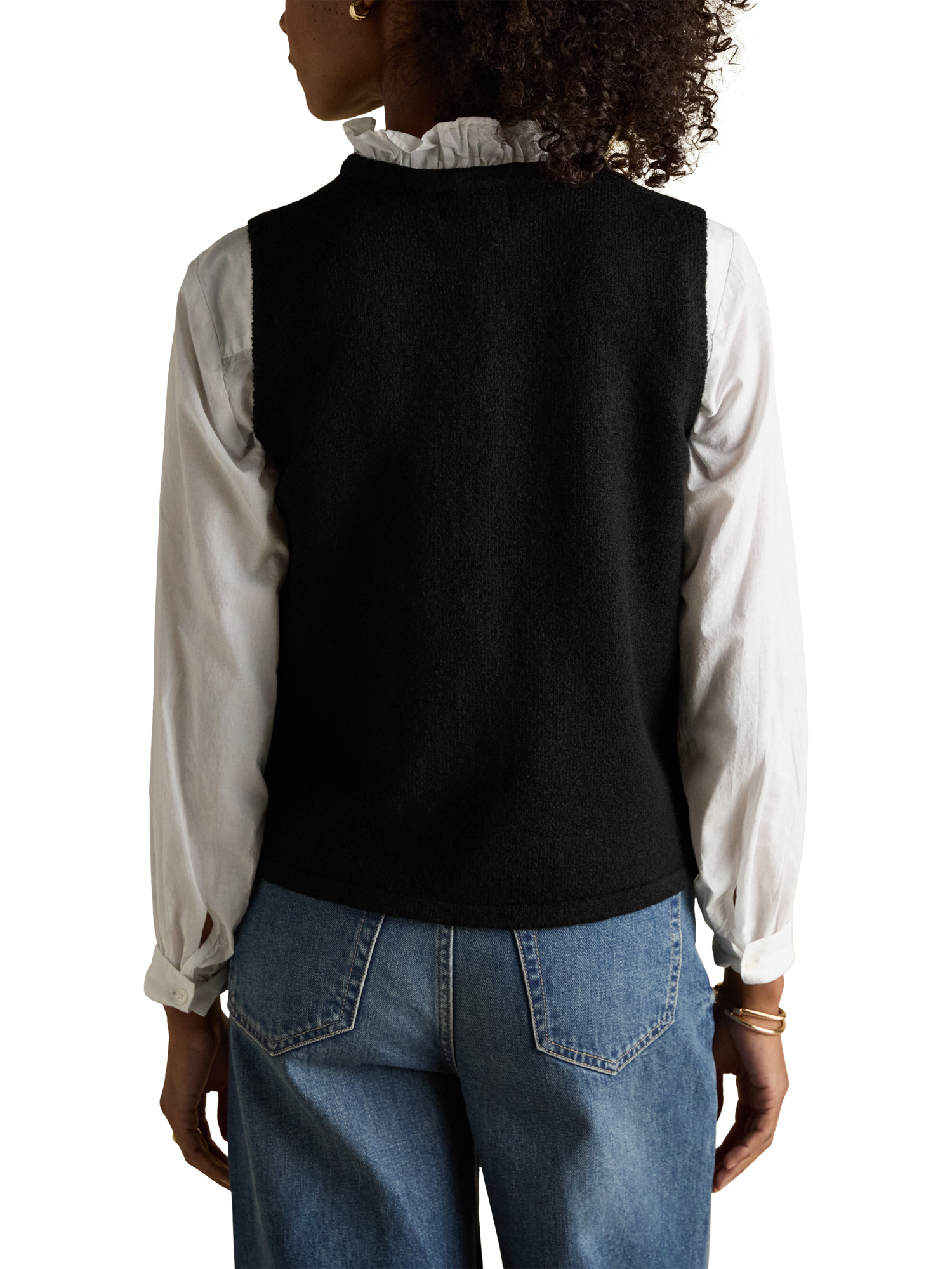 Product image 5 of 8, which shows Joules Holly Button Tank Top, Black, XS