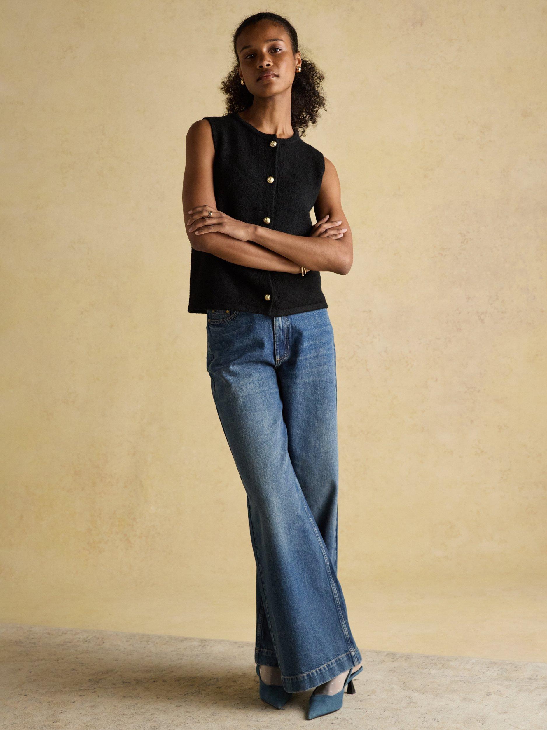 Product image 7 of 8, which shows Joules Holly Button Tank Top, Black, XS