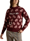 Joules Tally Ho Intarsia Knit Jumper, Fuchsia