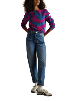 Joules Classic Harbour Stripe Top, Blue/Red