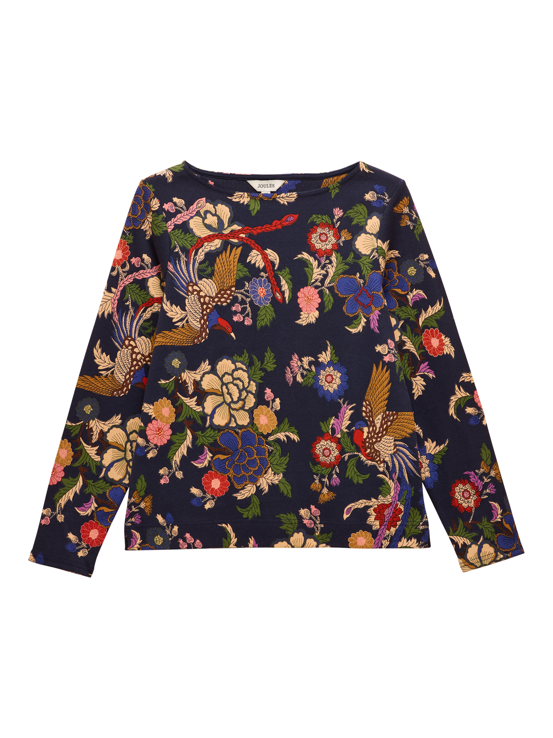 Product image 7 of 7, which shows Joules Classic Floral Long Sleeve Top, Navy, 6