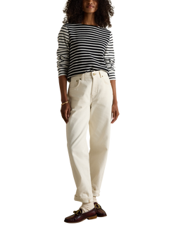 Joules Classic Harbour Stripe Top, Black/White, Black/White