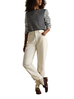 Joules Classic Harbour Stripe Top, Black/White - view 2, Black/White